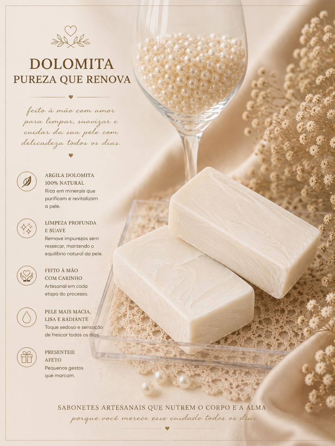sabonete glicerinado dolamita e cha branco....