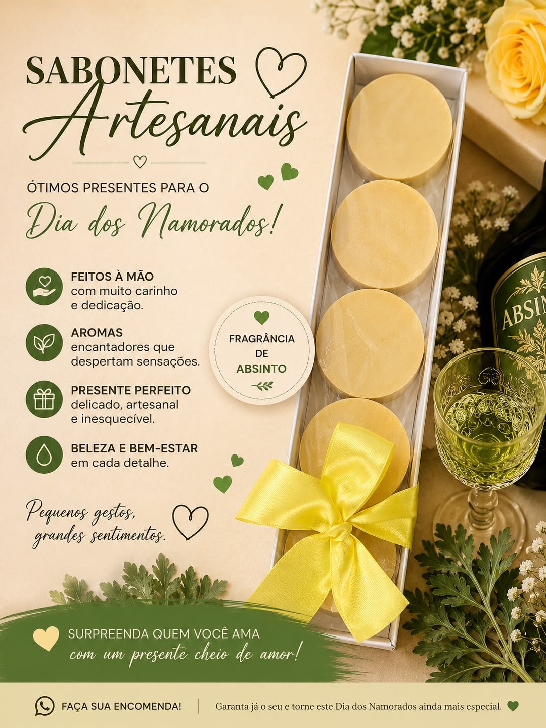 sabonete glicerinado de absinto......